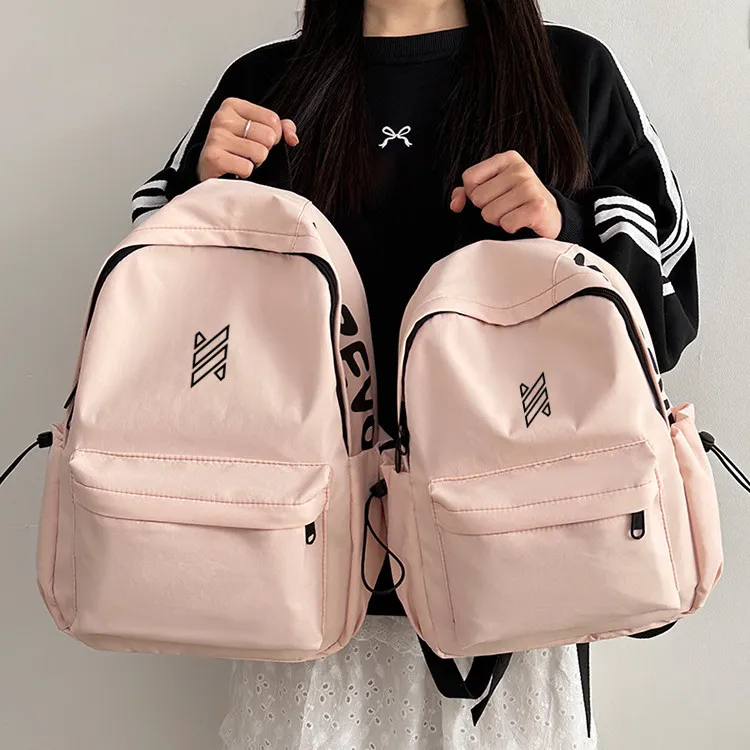 NOMK Nylon Backpack Unisex White/Pink/Black/Red/Green/Orange-6