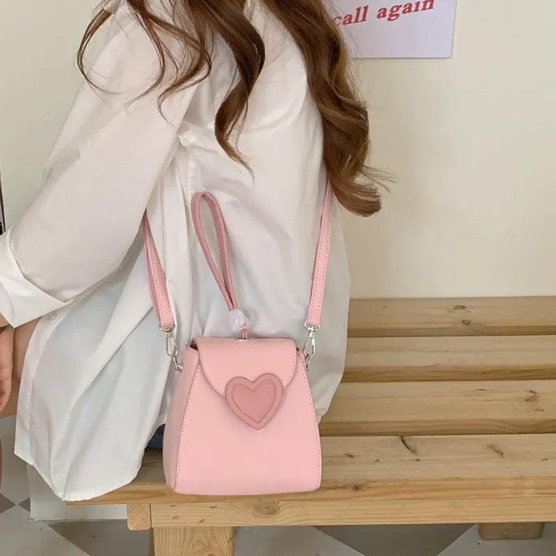 NOMK Leather Crossbody One Shoulder Handbag Mini Women's Pink-2