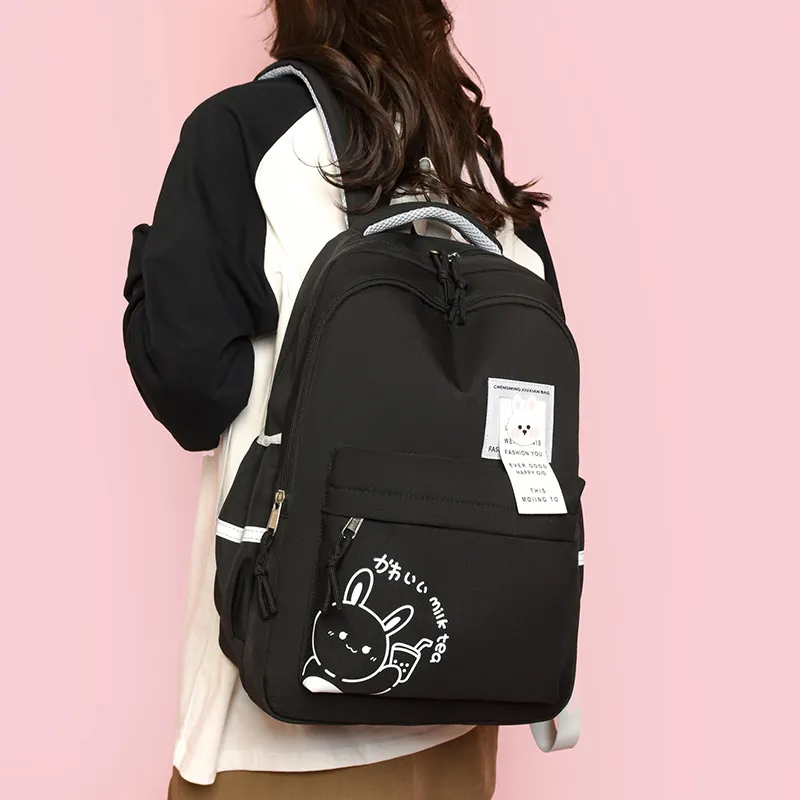 NOMK Nylon Backpack Women's Pink/Gray-1