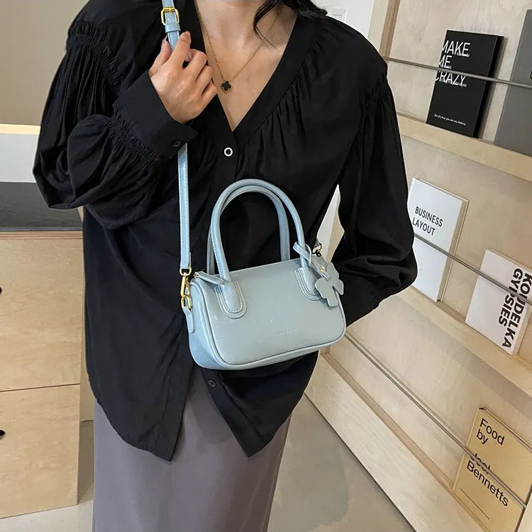 NOMK PU One Shoulder Handbag Women's Blue/Black/Pink/White-1