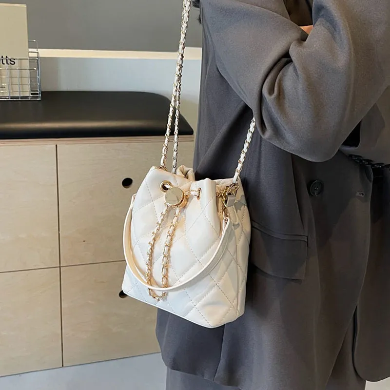 NOMK PU Bucket Bag, Underarm Bag, Shoulder Bag, Handbag Regular Women's Black/Ecru-24