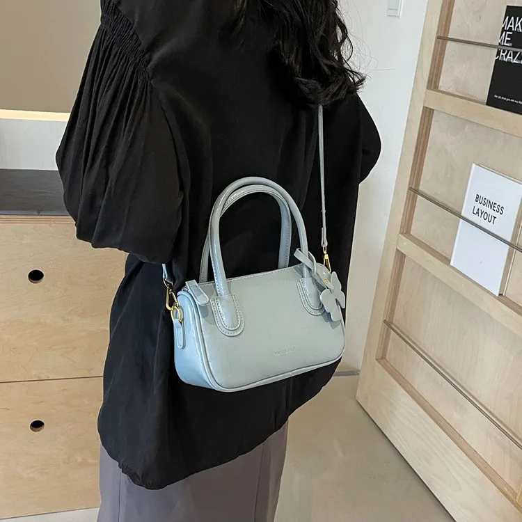 NOMK PU One Shoulder Handbag Women's Blue/Black/Pink/White-2