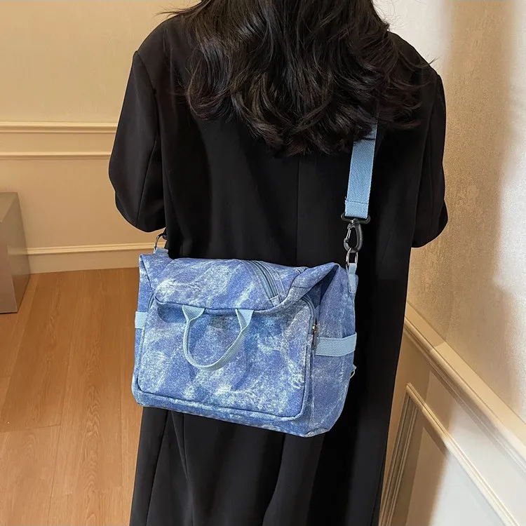 NOMK Denim Handbag, Shoulder Bag, Crossbody Bag, Backpack Regular Unisex Multicolor-12
