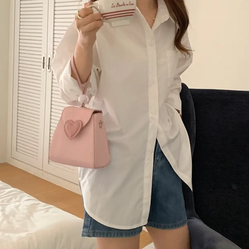 NOMK Leather Crossbody One Shoulder Handbag Mini Women's Pink-1