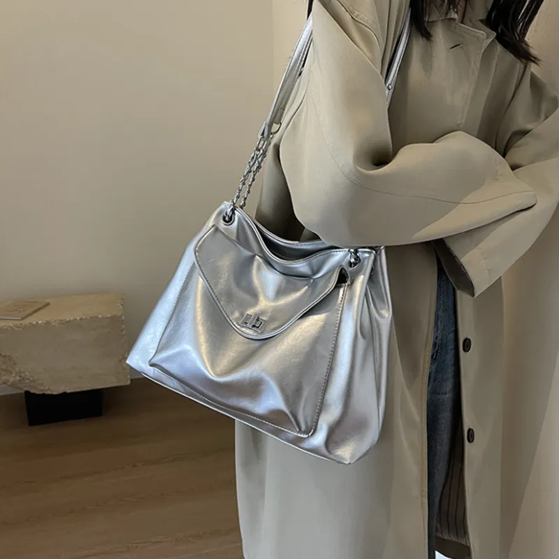 NOMK PU Shoulder Bag Handbag Crossbody Bag Women's Black/Pink/Silver/White/Green/Brown-11