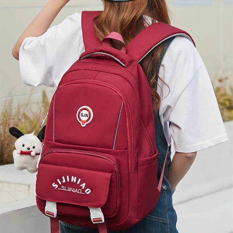 NOMK Nylon Backpack Large Size Unisex Red/Black/Blue/White/Purple-1