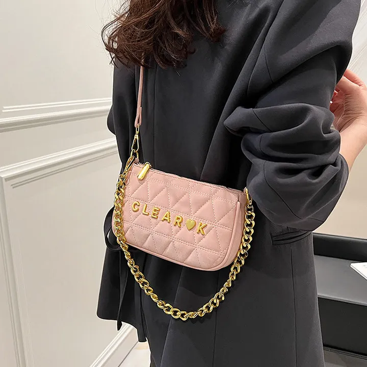 NOMK PU Shoulder Bag Crossbody Bag Regular Women's Black/White/Pink/Khaki-10