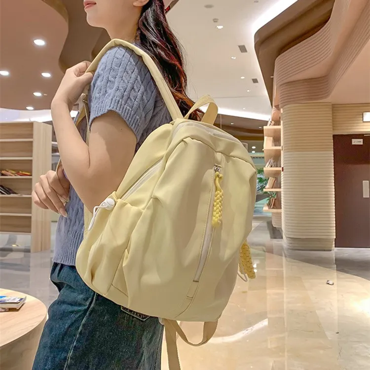 NOMK Nylon Backpack Regular Women's Black/White/Orange/Yellow/Green-4