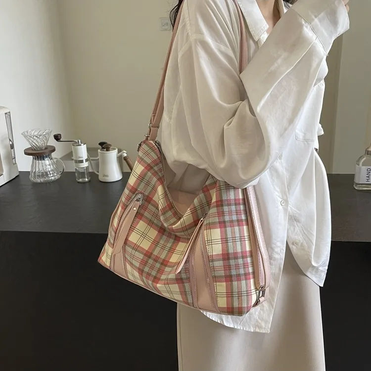 NOMK PU Tote Backpack Shoulder Bag Crossbody Bag Backpack Women's Pink/White-1