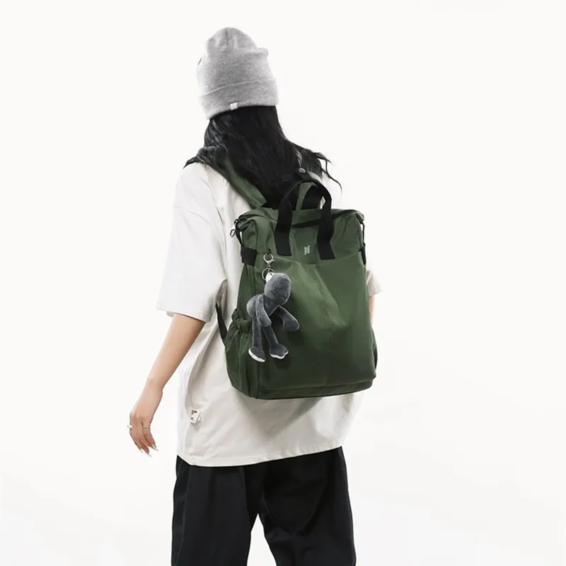 NOMK Oxford Backpack Backpack Backpack Travel Bag Unisex Black/Green/Khaki/Gray-7