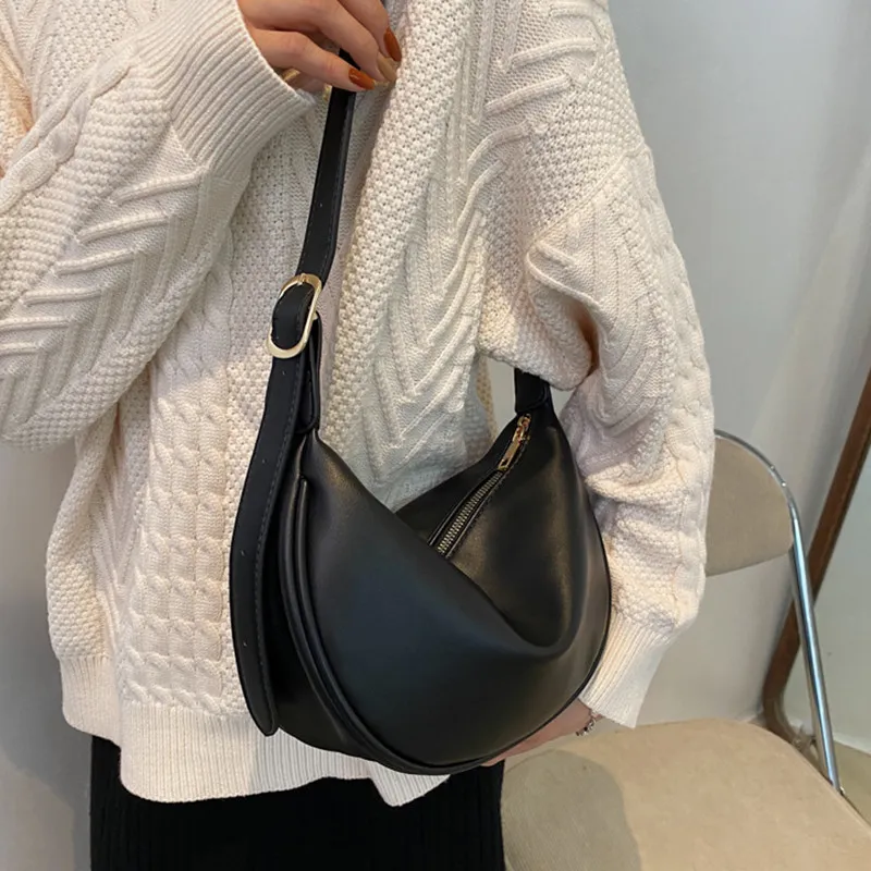 NOMK PU Pillow Bag, Crossbody Bag, Shoulder Bag Regular Women's Brown/White/Black-4