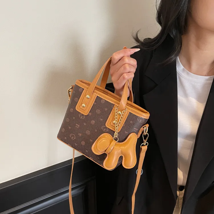 NOMK PU Crossbody One Shoulder Handbag Women's White & Brown/Ecru/Pink/Coffee-15