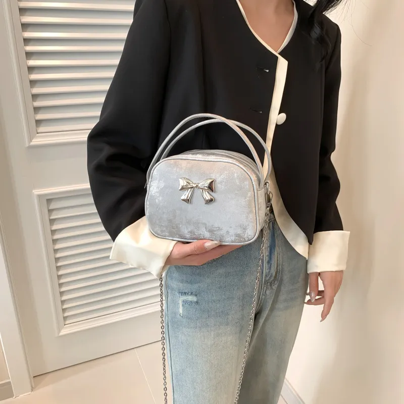 NOMK PU Crossbody Handbag Regular Women's Black/White/Pink/Blue/Silver-20
