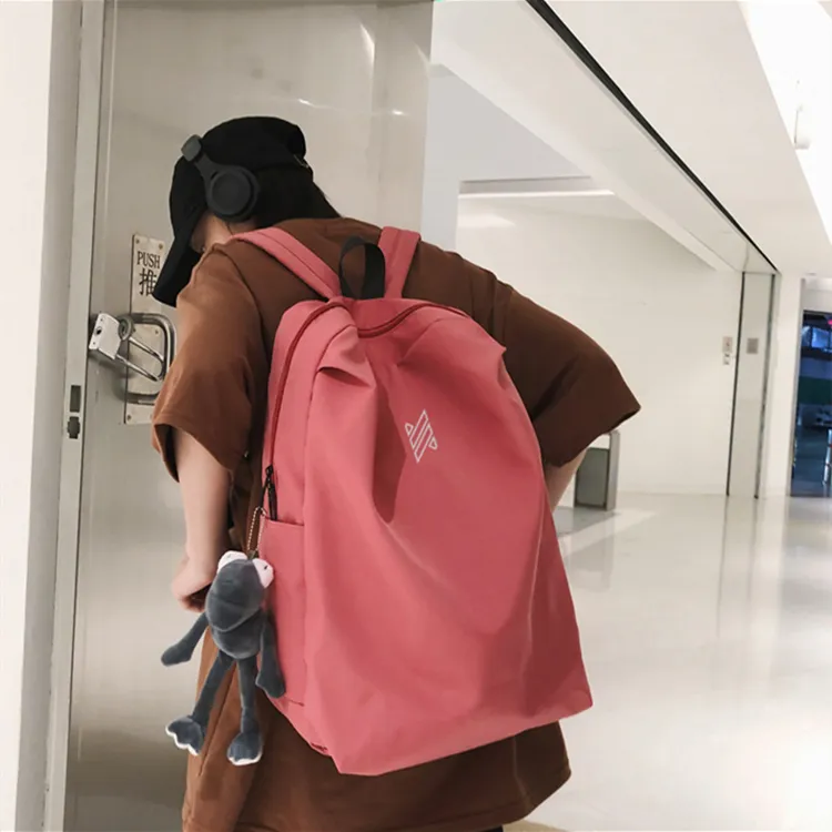 NOMK Nylon Backpack Regular Unisex Black/Pink/White/Gray-9