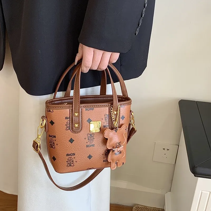 NOMK PU Handbag, Shoulder Bag, Crossbody Bag Women's Black/Ecru/Brown/Pink-21