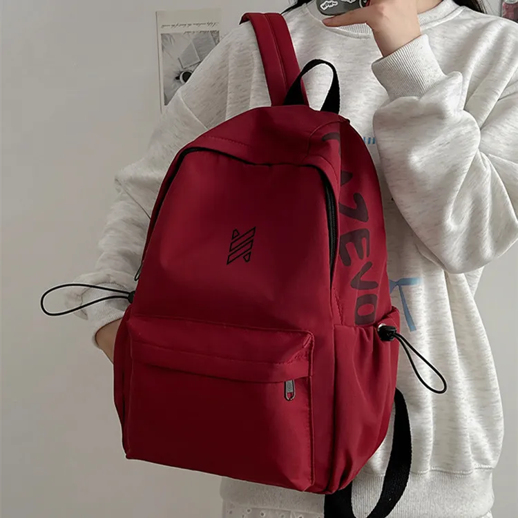 NOMK Nylon Backpack Unisex White/Pink/Black/Red/Green/Orange-14
