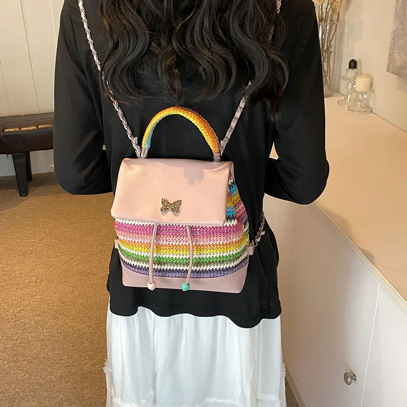 NOMK PU Backpack Small Size Women's Black/Silver-24