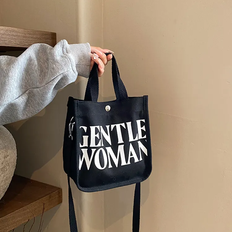 NOMK Canvas Handbag, Crossbody Bag Women's Black/Khaki/Green/Rose/White Letter/Black Letter-18