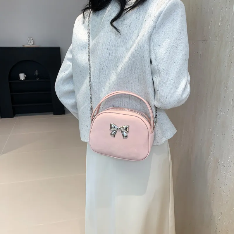 NOMK PU Crossbody Handbag Regular Women's Black/White/Pink/Blue/Silver-12