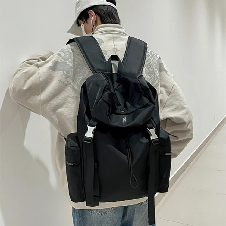 NOMK Nylon Backpack Unisex Black/Gray/Green/Blue-1