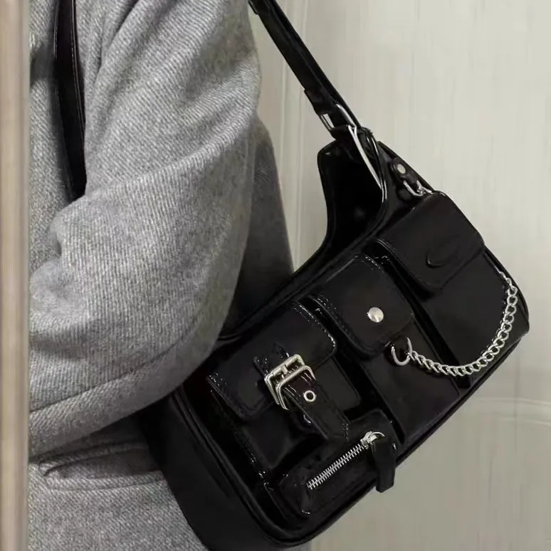 NOMK PU Shoulder Bag Women's Black/White-9