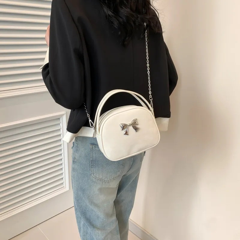 NOMK PU Crossbody Handbag Regular Women's Black/White/Pink/Blue/Silver-7