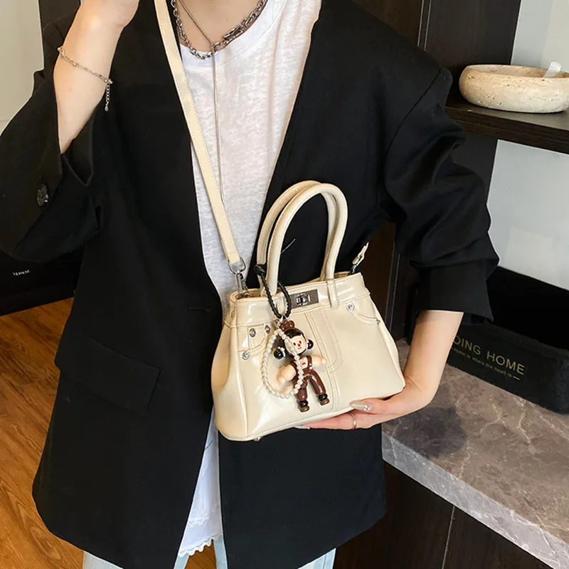 NOMK PU Shoulder Bag, Crossbody Bag, Handbag Regular Women's Black/White/Blue/Coffee-5
