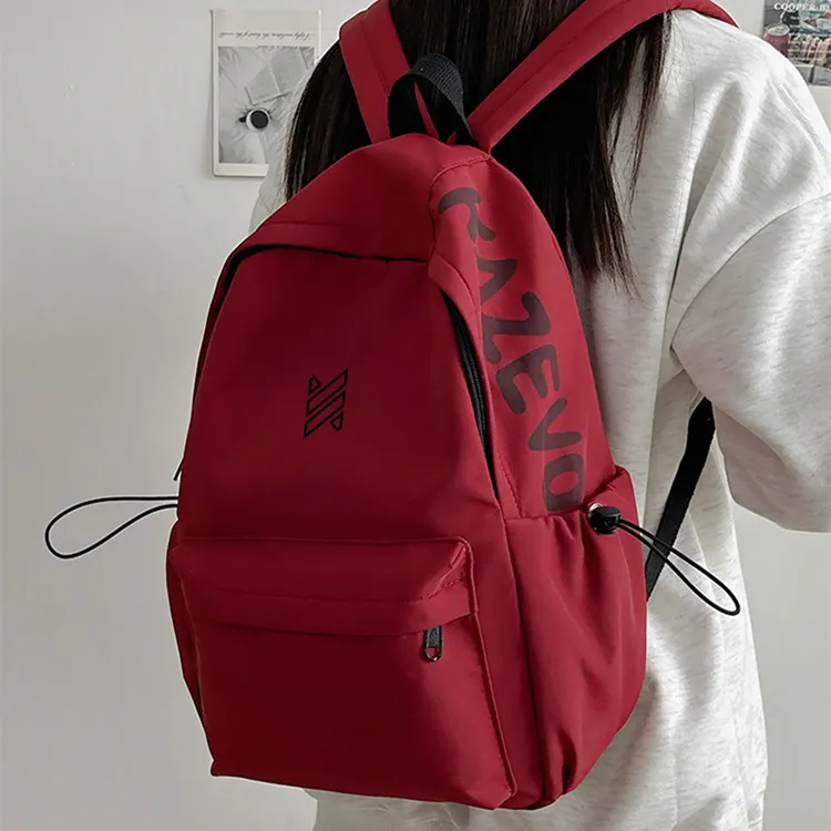 NOMK Nylon Backpack Unisex White/Pink/Black/Red/Green/Orange-15