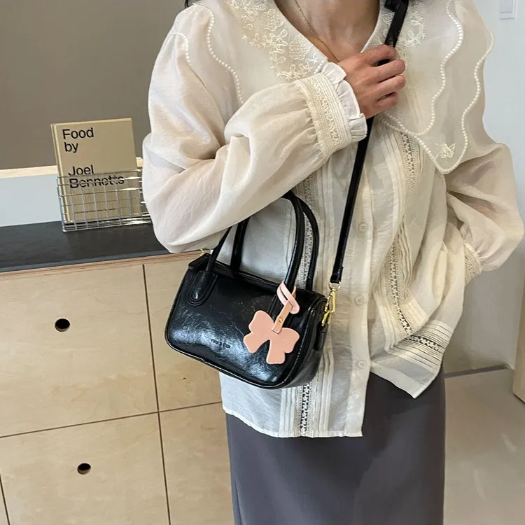 NOMK PU One Shoulder Handbag Women's Blue/Black/Pink/White-6