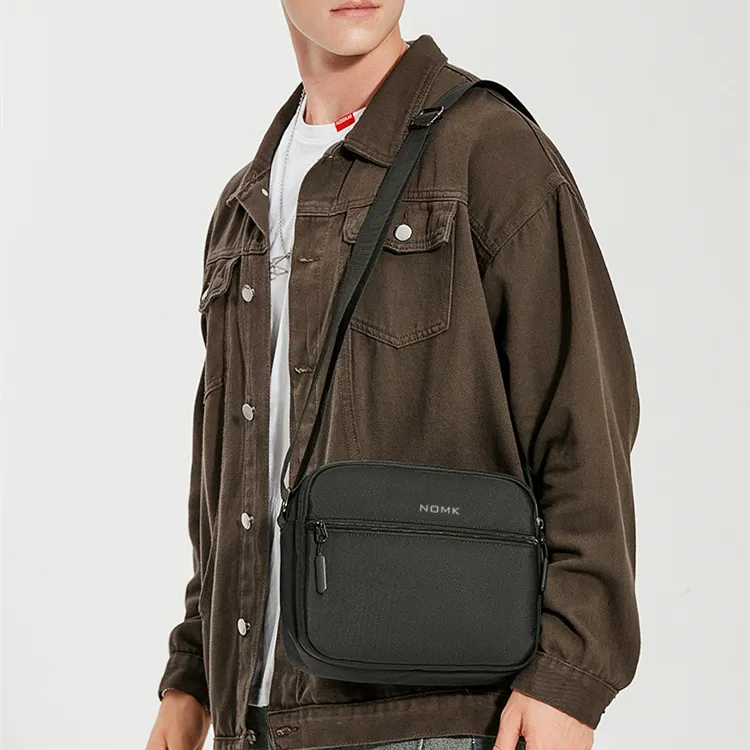 NOMK Oxford Shoulder Bag Crossbody Bag Regular Men's Black-2