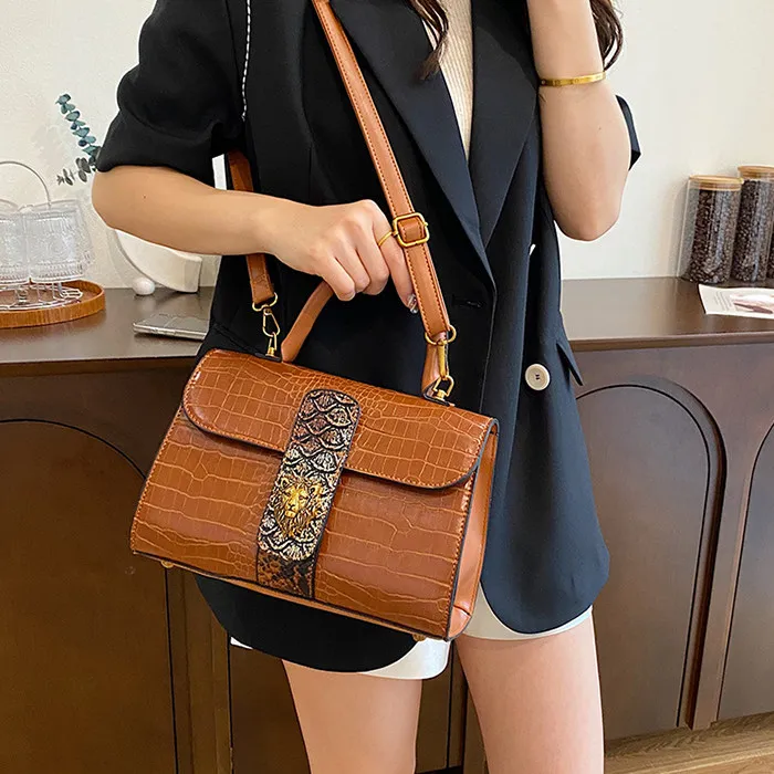 NOMK PU Shoulder Bag, Crossbody Bag, Handbag Regular Women's Black/Green/Brown-21