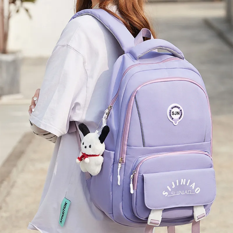 NOMK Nylon Backpack Large Size Unisex Red/Black/Blue/White/Purple-13
