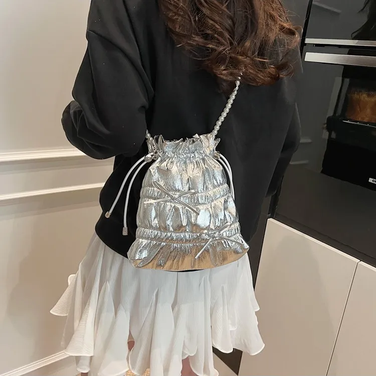 NOMK PU Shoulder Bag, Crossbody Bag Women's Gold/Black/Silver-10