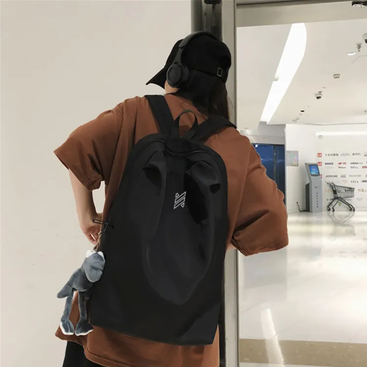 NOMK Nylon Backpack Regular Unisex Black/Pink/White/Gray-1
