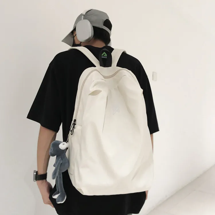 NOMK Nylon Backpack Regular Unisex Black/Pink/White/Gray-13