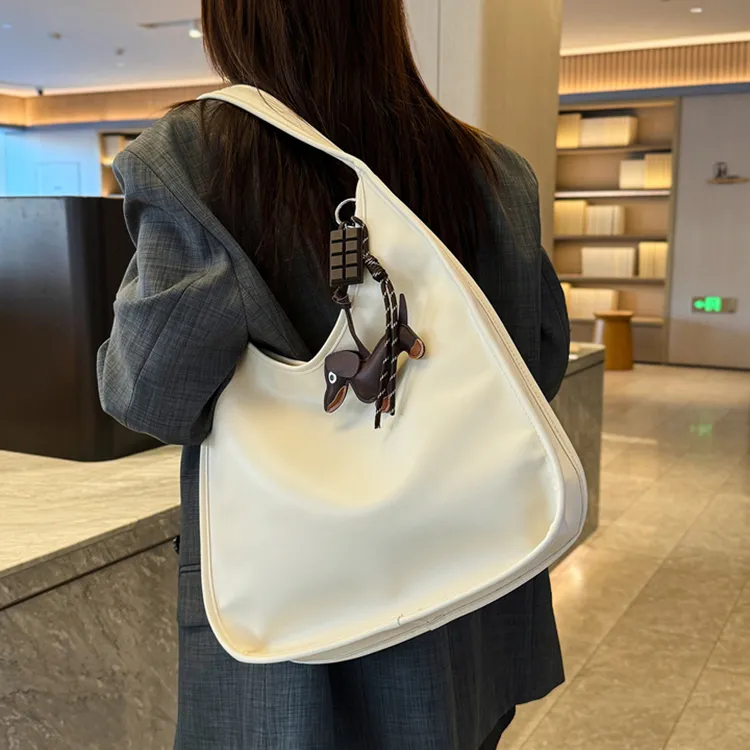 NOMK PU Shoulder Bag Handbag Shoulder Bag Women's Ecru/Silver Black/Dark Brown-1