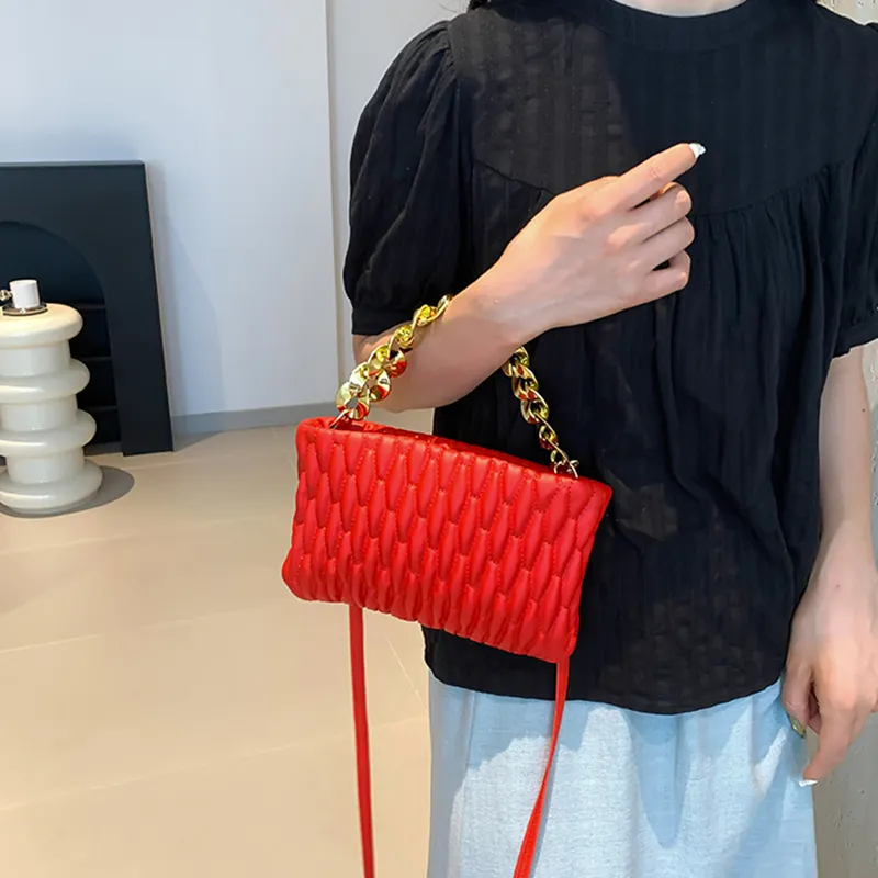 NOMK PU With Synthetic Leather One Shoulder Handbag Women's Black/Red/Brown/White/Gold/Silver-6