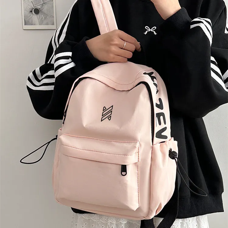 NOMK Nylon Backpack Unisex White/Pink/Black/Red/Green/Orange-9