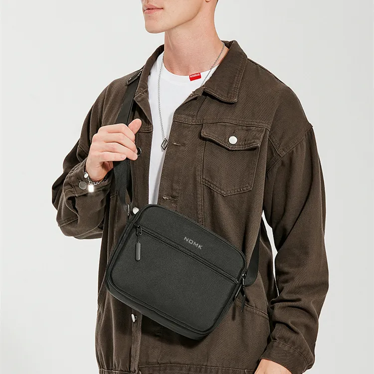 NOMK Oxford Shoulder Bag Crossbody Bag Regular Men's Black-3