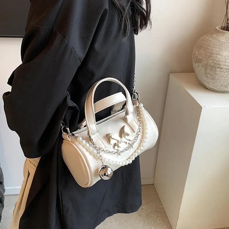 NOMK PU Shoulder Bag, Crossbody Bag, Handbag Women's Black/White/Silver-6