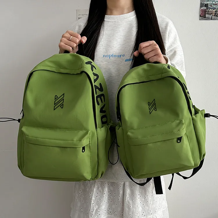 NOMK Nylon Backpack Unisex White/Pink/Black/Red/Green/Orange-17