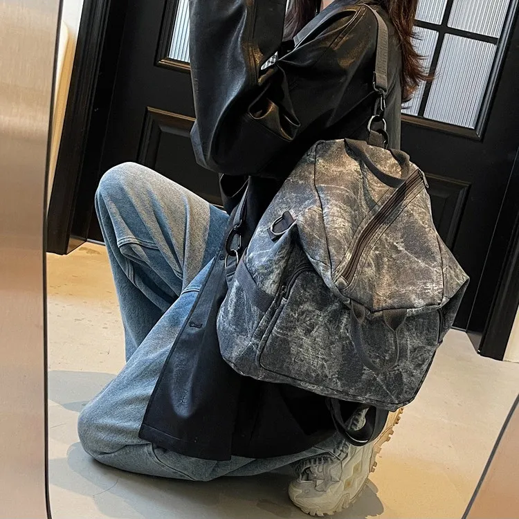 NOMK Denim Handbag, Shoulder Bag, Crossbody Bag, Backpack Regular Unisex Multicolor-2