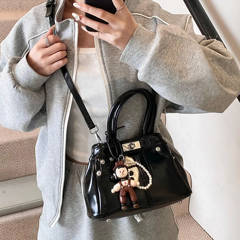 NOMK PU Shoulder Bag, Crossbody Bag, Handbag Regular Women's Black/White/Blue/Coffee-2