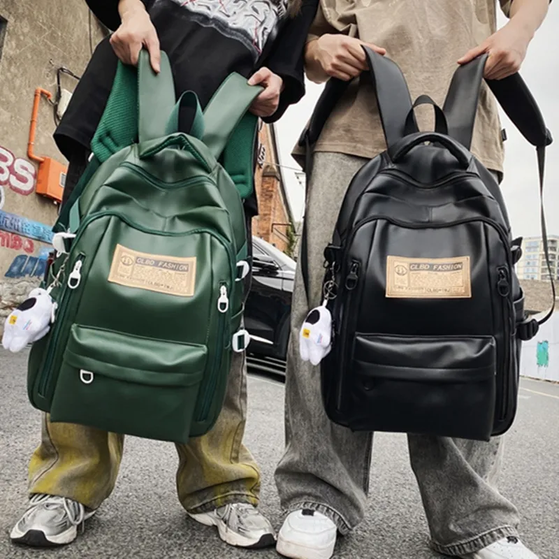 NOMK PU Laptop Bag Portable Backpack Regular Unisex Black/White/Green/Blue-11