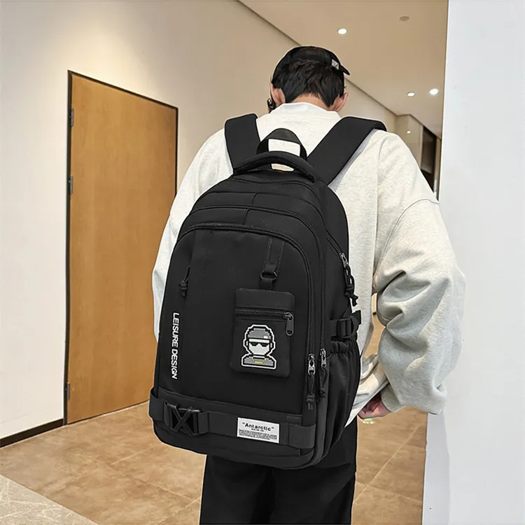 NOMK Nylon Backpack Regular Unisex Black/Khaki/Gray/Green/Blue-2