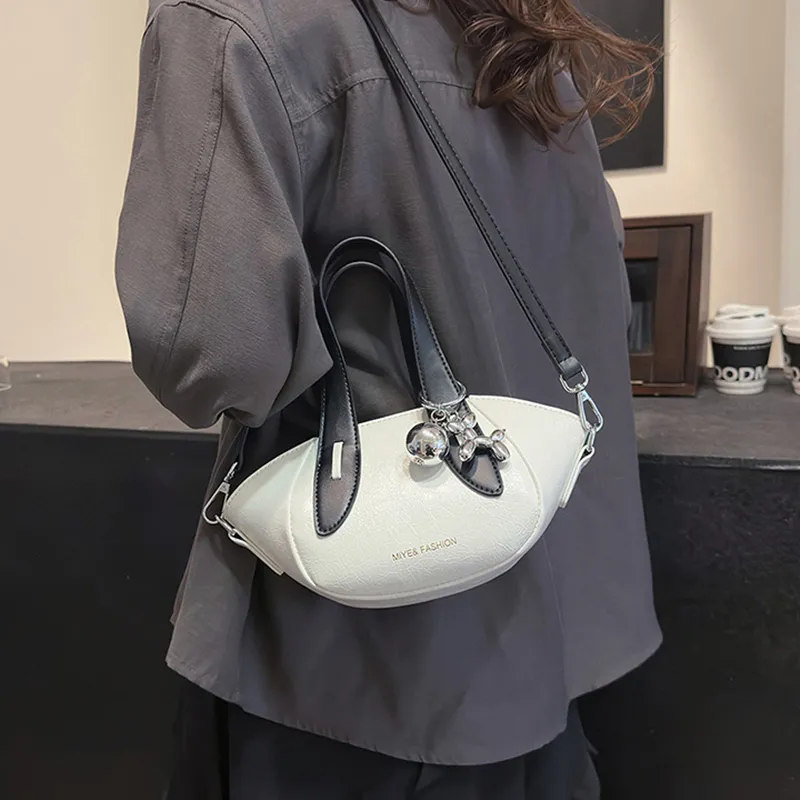 NOMK PU Handbag Shoulder Bag Crossbody Bag Women's White/Blue/Silver-2