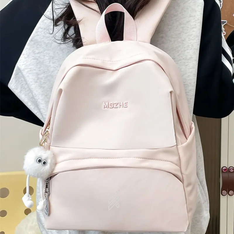 NOMK Nylon Backpack Women's Green/Yellow/Pink/White/Blue-7