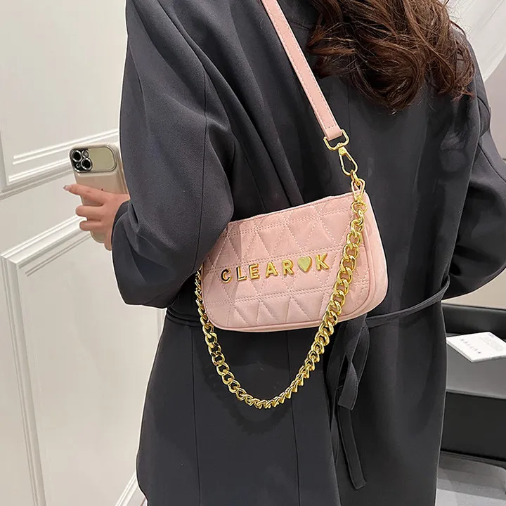 NOMK PU Shoulder Bag Crossbody Bag Regular Women's Black/White/Pink/Khaki-9