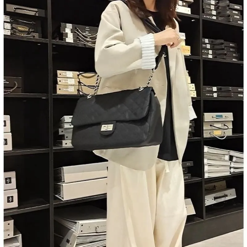 NOMK PU Plaid Tote Bag, Shoulder Bag, Crossbody Bag Regular Women's Black-19