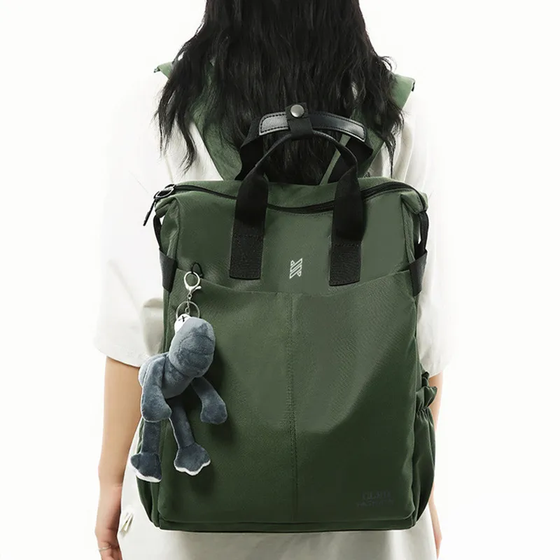 NOMK Oxford Backpack Backpack Backpack Travel Bag Unisex Black/Green/Khaki/Gray-5